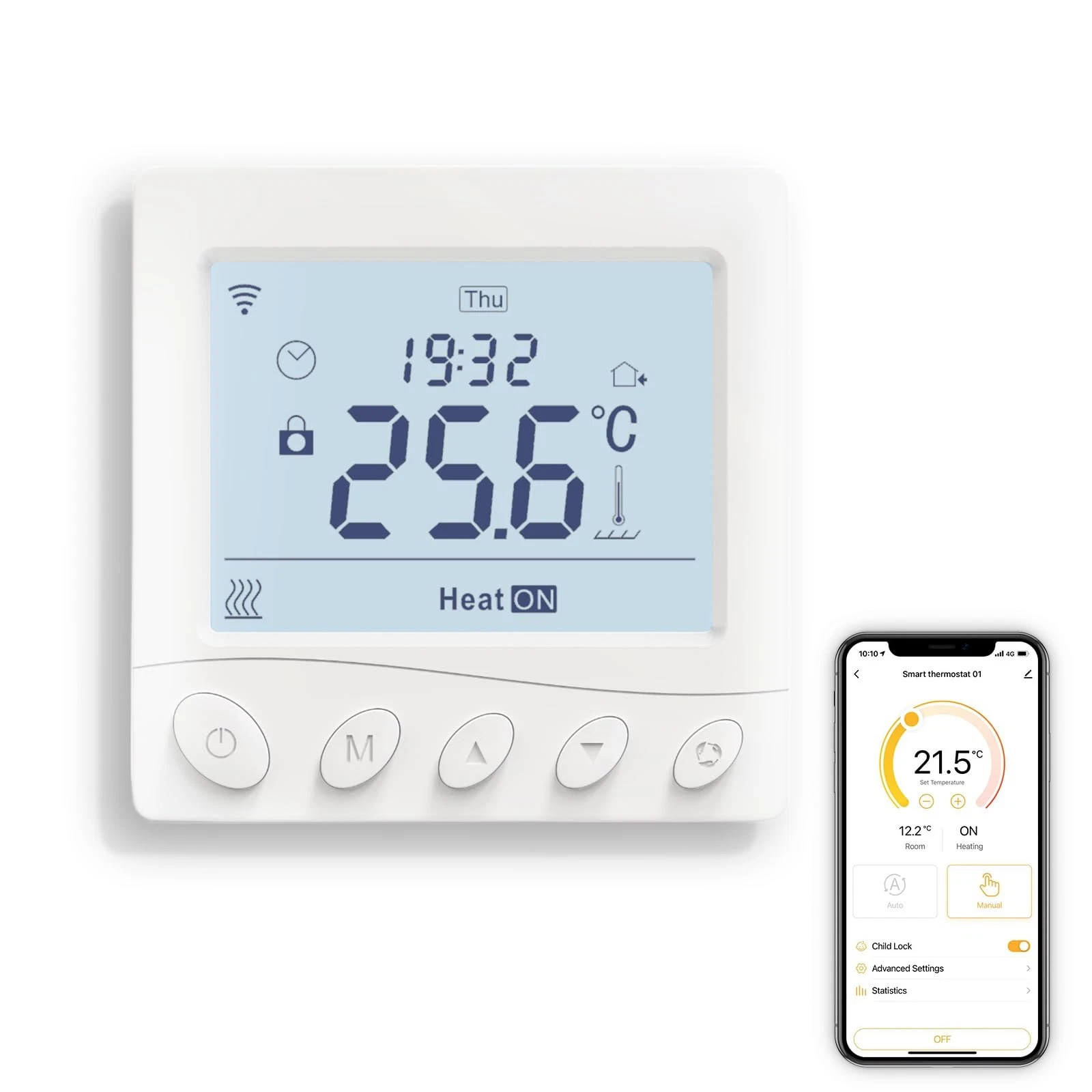 Smart WiFi Thermostat Underfloor Electric Heating Schedule and Remote Contorl