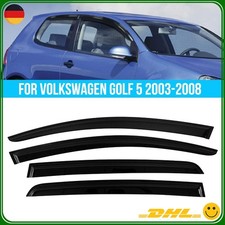 Regenabweiser Rahmen Windabweiser Schwarz für VW Golf V 04-08 MK 5 4-Tlg Set