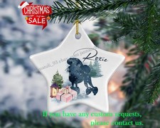 Custom poodle Ceramic Ornaments, Christmas gift, memorial ornament.