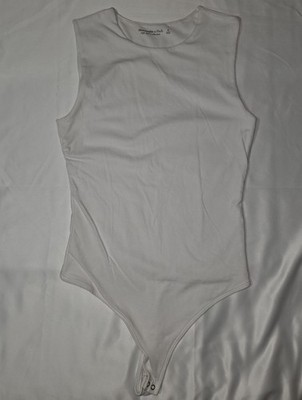 Abercrombie & Fitch Soft A&F Bodysuit Women Small Sleeveless Scoop Neck White