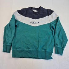 JACK WILLS Sweatshirt Medium Green Mens Logo Round Neck Cotton Blend Jumper
