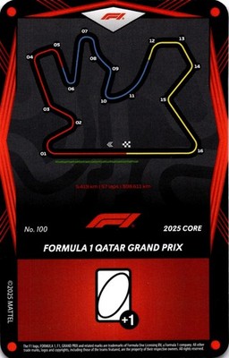 Formel 1 UNO Elite F1 #100 Qatar GP Circuit Red Card