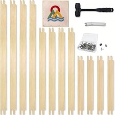 12 Pcs Needlepoint Stretcher Bars - 3 Sizes Wooden Splicing Stretcher Bars