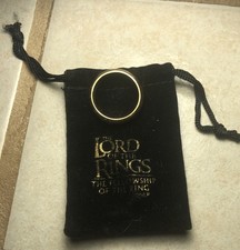 The Lord of the Rings The One Ring Replica GP Gold Plate Licensed. With Bag