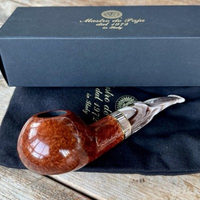 Mastro De Paja Gladiator Crixus #5 Smooth Chubby Author Briar Pipe Italy - New