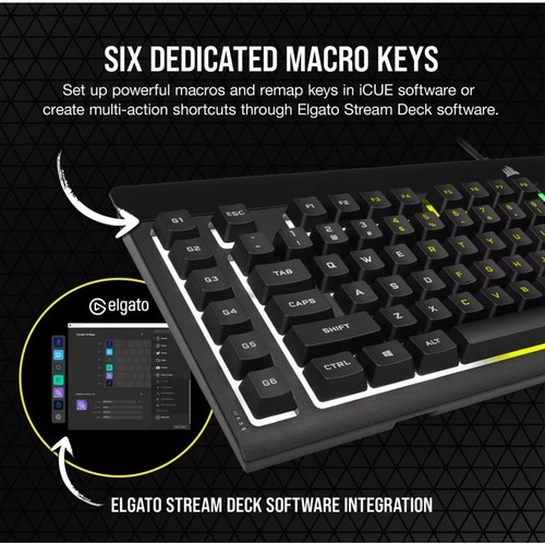 CORSAIR K55 RGB Pro Wired Gaming Illuminated Spill Resistant Elgato Keyboard - 第 5/15 張圖片