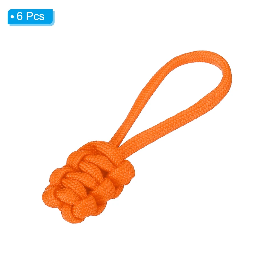 6 tiradores de cremallera de repuesto cable de extensión mango fijación lengüeta naranja Foto 3 de 4