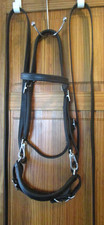 QUALITY THICK BLACK LEATHER WESTERN BITLESS SIDE PULL BRIDLE W/SPLIT REINS