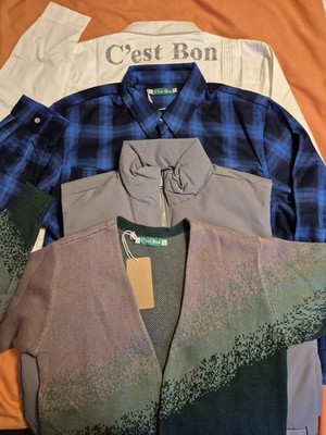 BUILD YOUR OWN C EST BON WINTER BUNDLE CARDIGAN CARGO PUFFER VEST FLANNEL S M L
