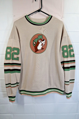 Buc-ees Bucees #82 Long Sleeve Pullover Hockey Style Sweatshirt Size M Sweater