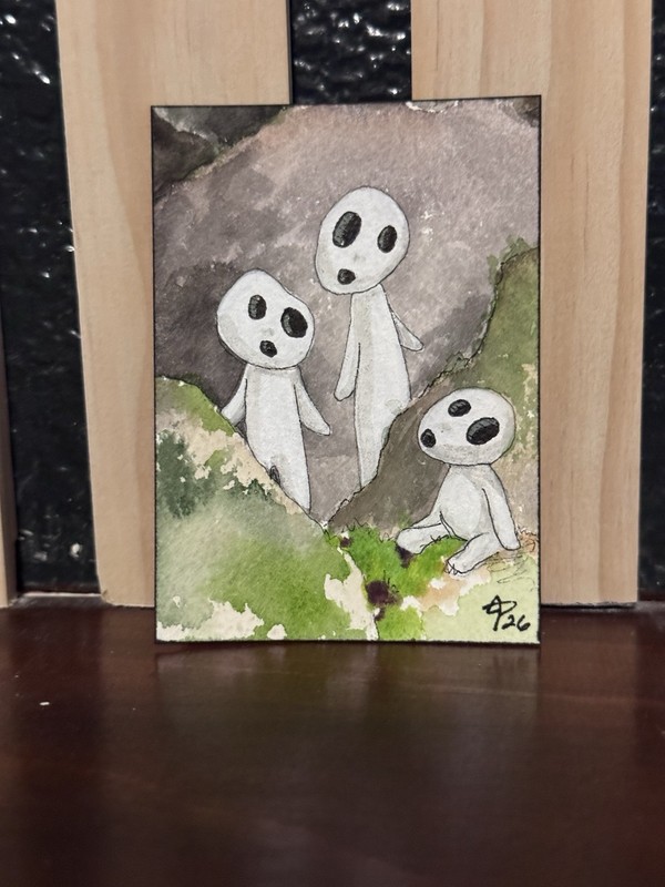 Tree spirits Series #2. Kodama Fan Art Jennifer Gubler ACEO