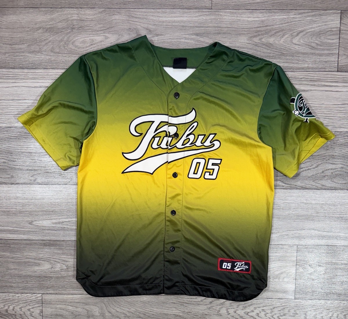 Fubu 05 Multicolor Baseball Jersey Shirt Hip Hop Y2K Men's Size