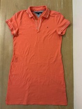 Tommy Hilfiger Dress Womens Large Orange Polo Shirt Short Sleeve Knit Logo