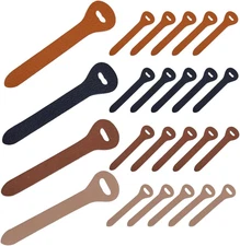 24Pcs 4 Colors Leather Zipper Pulls Head Leather Zipper Sliders Cowhide Zipper P