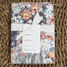 POTTERY BARN AMELIA FLORAL PERCALE PILLOW SHAM SET 2 STANDARD  MULTI