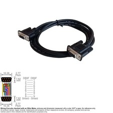 Cable Null Modem DB9 DB 9-Pin Female Female 5FT Serial Crossover Chuan Wei