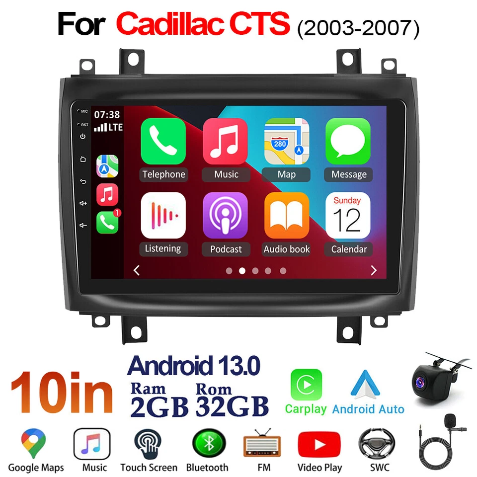 Android 13 Fit For Carplay Car Stereo Radio GPS Navi For 2003-2007 Cadillac CTS Foto 2 de 4