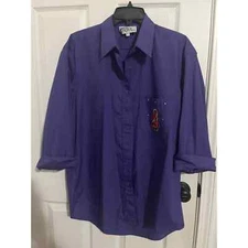 Las Olas By Oved Internaitonal, Red Hat Society Purple Button Up Shirt, Large