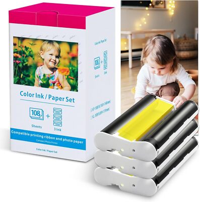 Color Ink / Paper Set 108シート 3パック Canon RP 108 High Capacity Color Ink/Paper Set Multicolor 8568B001