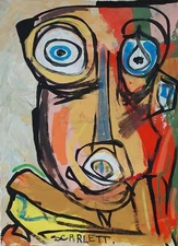 Rolph Scarlett Signed Modernist Canadian Oil Painting on Canvas - Abstract Art