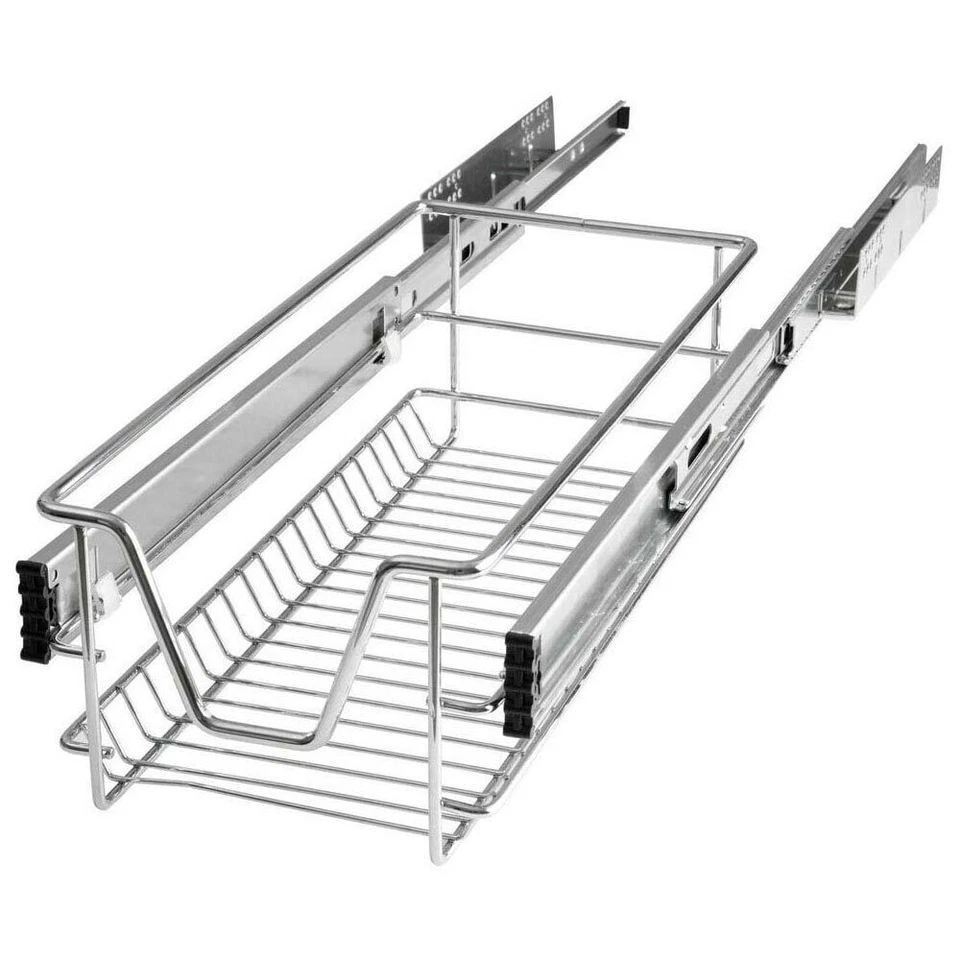 Set 2 Cassetti Cassetto Telescopico Cucina 30cm Cestello Estraibile Salvaspazio - Immagine 4 di 4
