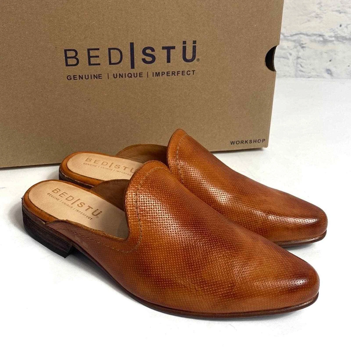 Perforated leather best sale mules