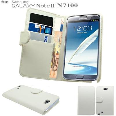 EDEL BOOK TASCHE für Samsung Galaxy Note 2 II N7100 Hülle Etui Case Cover Weiß