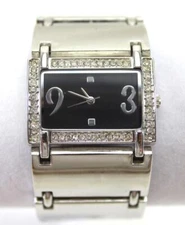 Ladies Fashion Silver Tone Bracelet Watch with Rhinestones ~ Fresh Battery