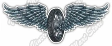 Winged Wheel Wing Flying Fly Car Bumper Vinyl Sticker Decal 7"X3"