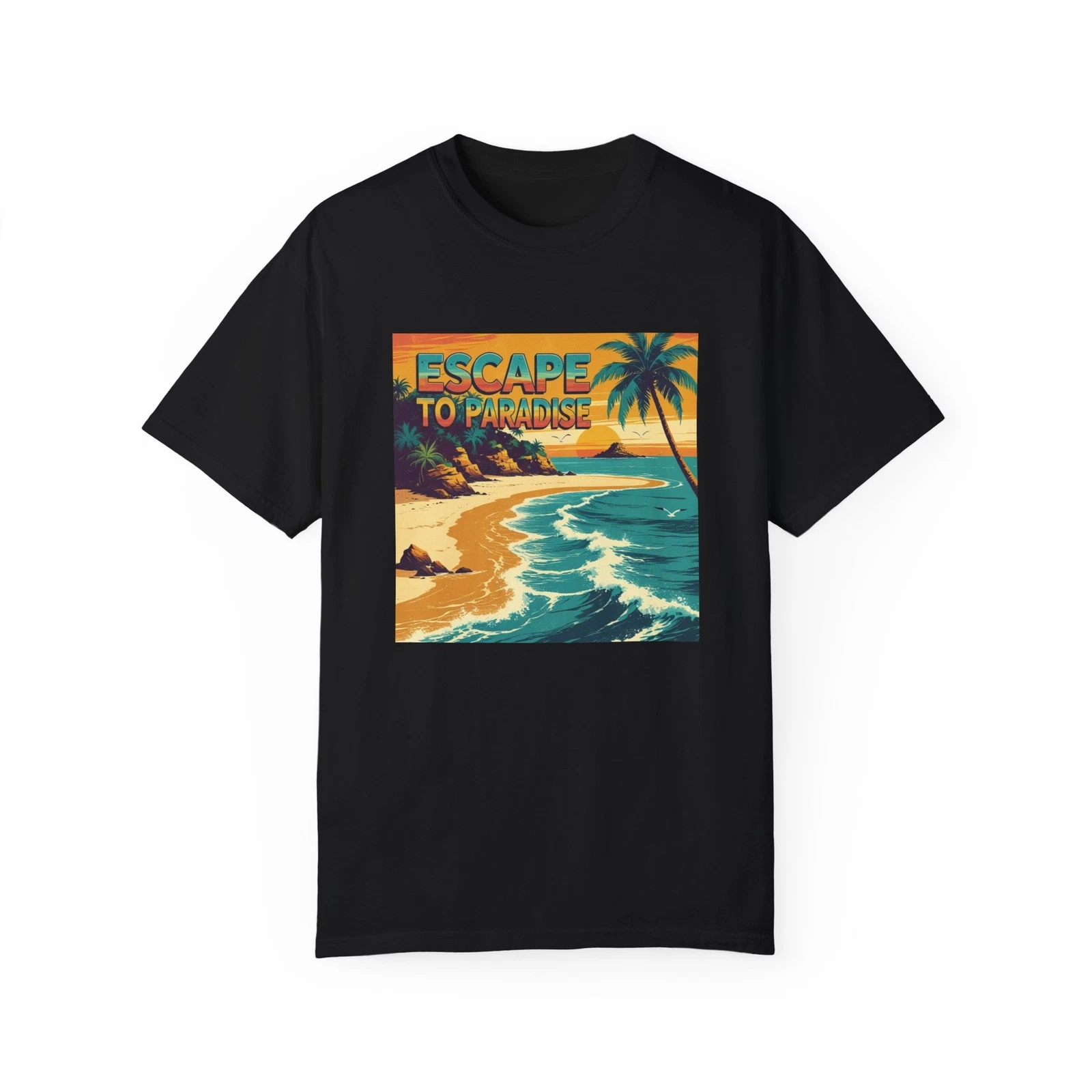 Escape to Paradise T-Shirt, Unisex Beach Tee, Summer Wear, Vacation Top, Retro