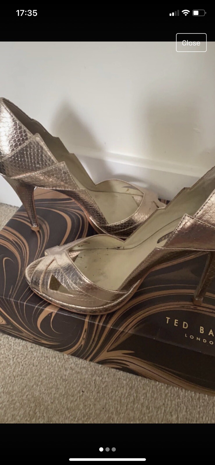 Ted Baker gold leather shoes. size 8 | eBay