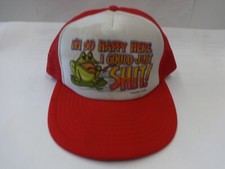 Vintage 80's "I'm So Happy Here I Could Just S  " Snapback Trucker Hat Men OSFA