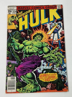 Incredible Hulk 224 NEWSSTAND Marvel Comics The Leader App Bronze Age 1978