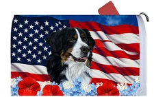 Bernese Mountain Dog Patriotic Mail Box Cover
