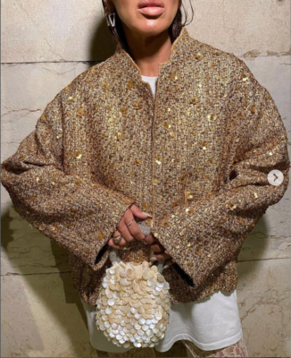 ZARA NEW WOMAN ZW COLLECTION SEQUIN JACKET GOLD ALL SIZES REF