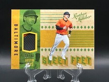 Austin Hays 2019 Panini Leather & Lumber Sweet Feet Relic Blue /48 Orioles