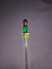 Hand Blown Art Glass Tropical Bird Parrot Swizzle Stick Cozumel 7 inches — photo 3