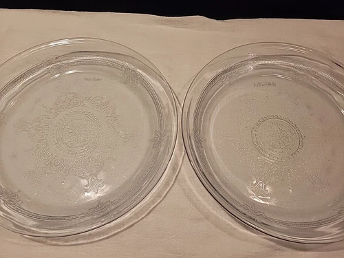 Pair Vintage Anchor Hocking Philbe Pie Dish Fire King Sapphire Blue