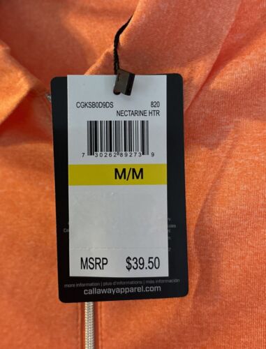 Women's Callaway 1/4 Zip Short Sleeve Golf Polo Shirt~Orange-Nectarine~Opti-Dri - Picture 3 of 4