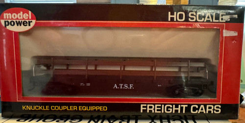 Modelo Power 98230 escala HO ATSF 40' plano con rieles de protección y acopladores de nudillos 🆕 | Zustand: New