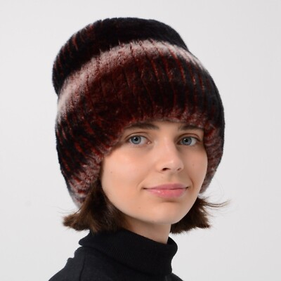 Women's Fur Rabbit Hat Winter Real Fur Hat Russian Fur Hats