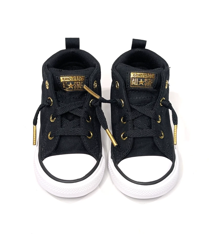 Zapatillas deportivas Converse CTAS Street negras/doradas/blancas para niños pequeños-talla 5/6/7 nuevas con caja Foto 3 de 4