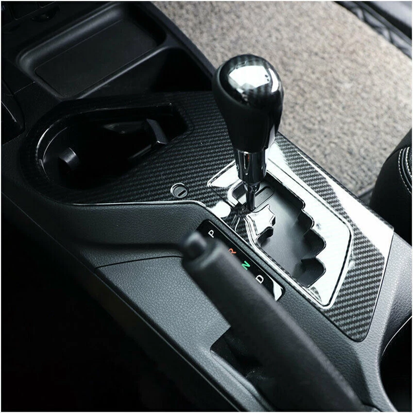 Kit de cubierta de marco de caja de cambios de caja de cambios de consola de fibra de carbono para Toyota RAV4 2016-2018 Foto 3 de 4