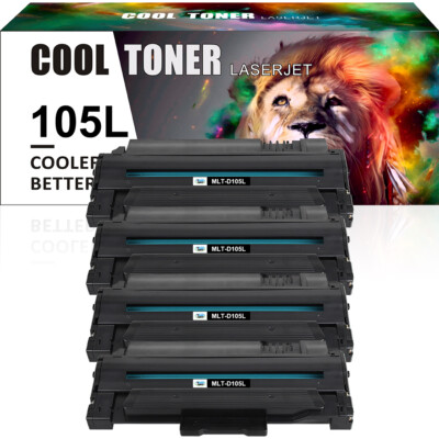 4x MLT-D105L 105L Toner Compatible for Samsung ML-2525 1910 1915 2580N SCX-4623F