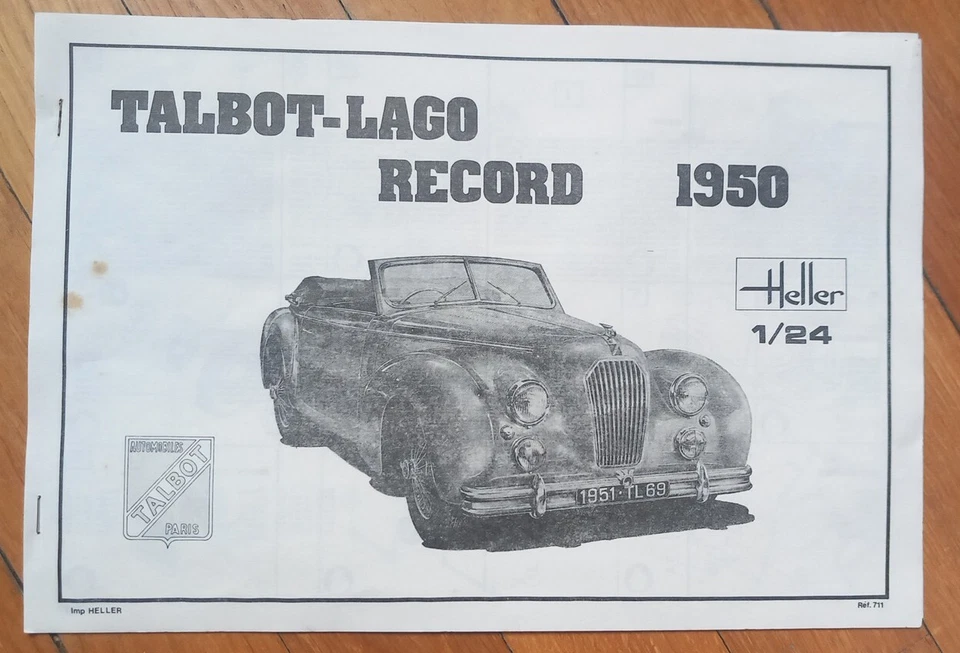 TALBOT-LAGO RECORD 1950 HELLER 1:24 n° 711 open Box Sealed Parts COME NUOVO - Immagine 4 di 4