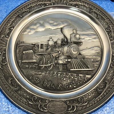 Bradford Exchange Rhodes Studios-Sterling Pewter Locomotive Plates