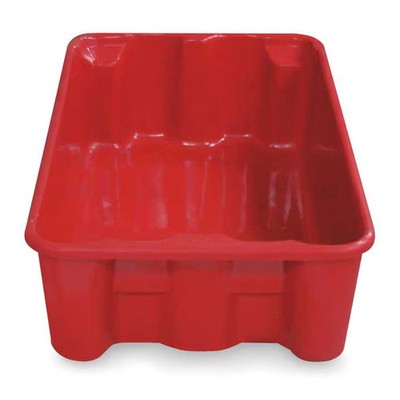 Stack & Nest Storage Container, 3.7 gal, 17-7/8 in L x 10-5/8 in W x 5 in H, Red