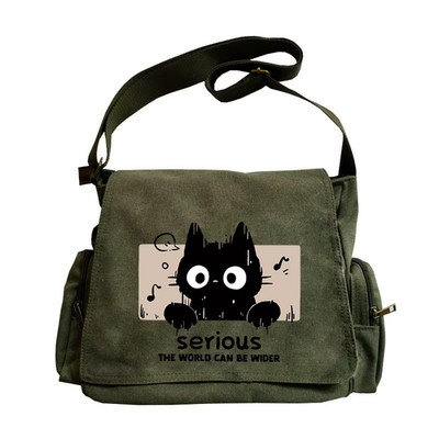 Interesting Cute Cartoon Women's Shoudler Bag Large Capacity Canvas Bag for Fema