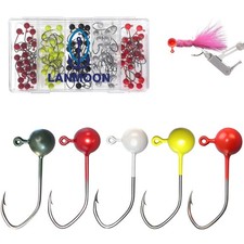 100pcs Fly Tying Jig Heads Kit for Trout & Crappie Fishing, DIY Lure Making 1/64