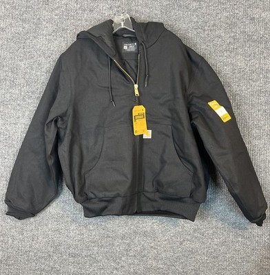 Carhartt Mens Iconic J140 Firm Duck Active Jacket Black Size Large 